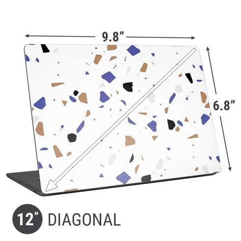 White Terrazzo Universal Laptop 12in (9.8 x 6.8in) Skin